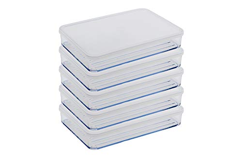 Silicook Flat Plastic Box for Kitchen for Kitchen&Refrigerator Organization, Transparent Food Storage Container