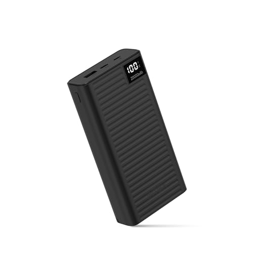 Image of Intex Strong Comet 20K Poly 20000mAh High Capacity QC PD Power Bank with 22.5W Fast Charging, Digital LED Display, Dual Input Type-C and Micro USB, Multiple Output Ports, Long Backup (Black)