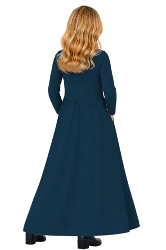 Image of Deerose Girls Maxi Dress Short Sleeve Casual Long Dresses with Pockets 5-14 Years