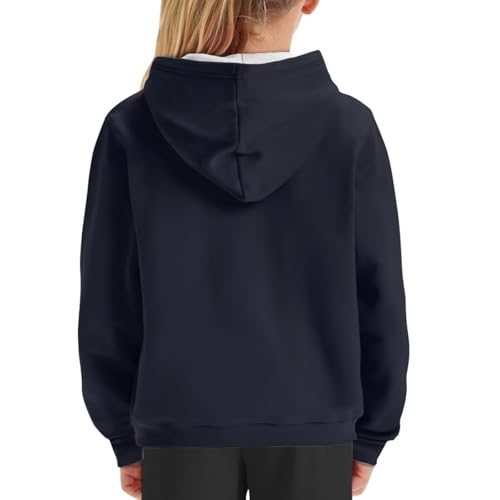 Girls Hoodie with Pockets Casual Pullover Sweatshirt 6-16 Y4
