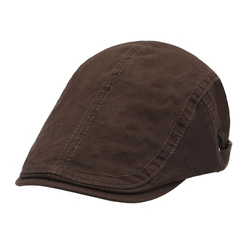 Image of ZLYC Men Cotton Flat Cap Summer Scally Newsboy Beret Driver Hat