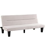 GARDENIA Sofá Cama reclinable de Terciopelo Beige de 2 plazas Sofás, Tela Gamuza, CM 165 x 72 x 67
