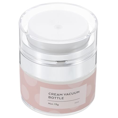 PRETYZOOM Envase para Crema Airless de 15 G Tarro Cosmético Recargable Rosa Dosificador Hermético Adecuado para Viajes y Almacenamiento de Maquillaje