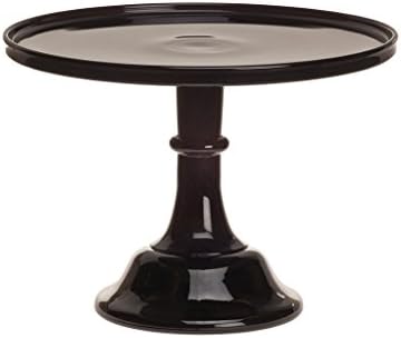 10" Black Milk Glass Cake Stand Plate Bakers Quality
