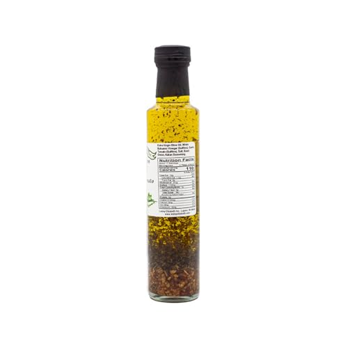 Image of Lesley Elizabeth Extra Virgin Olive Oil with Sundried Tomato & Garlic, 8.5 fl oz - Small-Batch Mediterranean-Style Infused EVOO for Drizzling, Dipping, Marinades & Everyday Cooking - All-Natural, Plant-Based Ingredients
