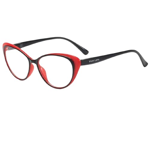 First Lens Cat-eye Red-Black Frame Reading Glasses For Women (+2.50) (B0CS6Y89J9) Amazon Price History, Amazon Price Tracker