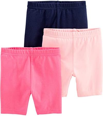 Simple Joys by Carter's Baby Girls' Bike Shorts, Pack of 3, Pink/Navy, 6-9 Months