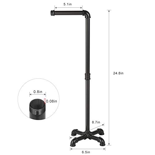 Mooace Toilet Paper Holder Stand, Industrial Free Standing Bathroom Tissue Paper Roll Dispenser, Black #TOP1