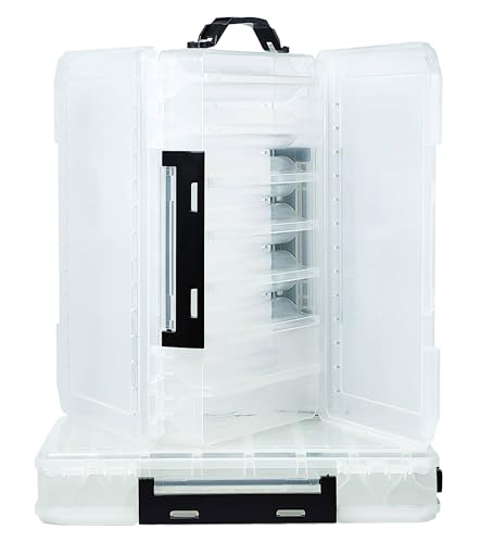 Fishing Tackle Boxes Lure Organizer: 2 Packs Hard Bait Storage Box - Double Sided Fishing Lure Case with 14 Compartments Container (White, L)