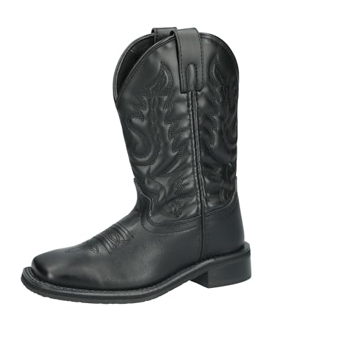 Image of Smoky Children's Kid's Outlaw Black Leather Western Cowboy Boot