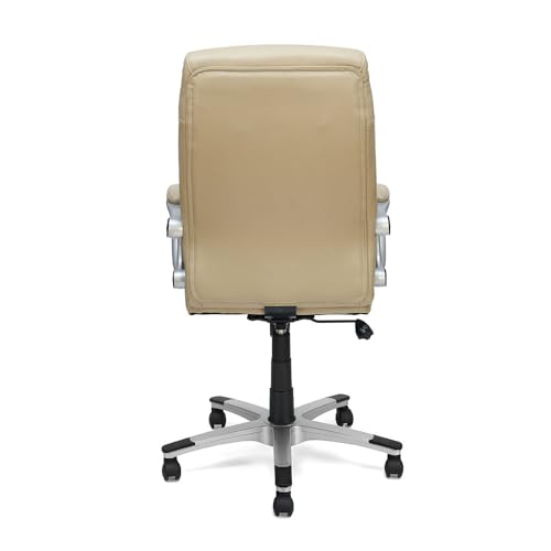 Image of Nilkamal Libra High Back Soft Leatherette Office Chair|Adjustable Height|Ergonomic Home Office| Beige