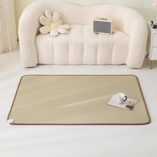 ポータブル暖房フロアマット、デスク下足元ヒーター、電気暖房エリアラグ、素早い暖かさ、省エネ室内暖房ラグ、自宅オフィス勉強部屋用(D,100*200CM)