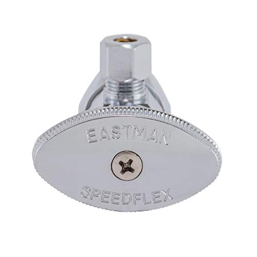 Image of Eastman 5 /8 Inch OD Compression x 1 /4 Inch OD Compression Multi-Turn Angle Stop Valve, Brass Plumbing Fitting, Chrome, 04344LF (Pack of 2)