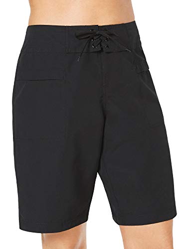 Island Escape Women's Swimwear Surf City Board Shorts (10, Black)