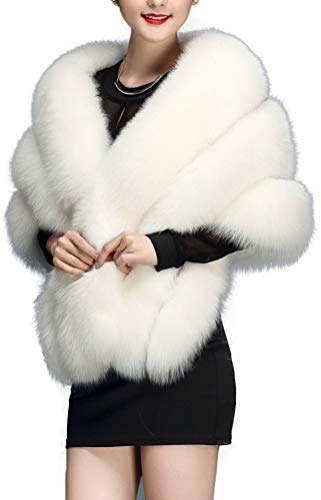 Luxury Faux Fox Fur Wedding Shawl Cape Perfect For Wedding Party Show