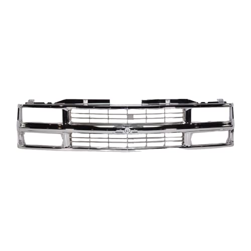 Garage-Pro Front Grille Assembly for 1994 Chevrolet Blazer Fits 1994-1999 Chevrolet C1500 Truck Grill Chrome Shell and Insert Plastic Grille Models With composite Headlights