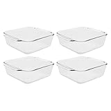 Pyrex 222-D 2.5-Quart Deep Glass Baking Dish (Great for casseroles, baked desserts, roasting vegetables, and more) (4-Pack) - Made in USA