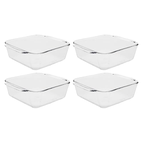Pyrex 222-D 2.5-Quart Deep Glass Baking Dish (Great for casseroles, baked desserts, roasting vegetables, and more) (4-Pack) - Made in USA