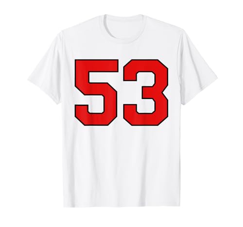 Lucky Number 53 Classic College American Varsity Fan Player T-Shirt