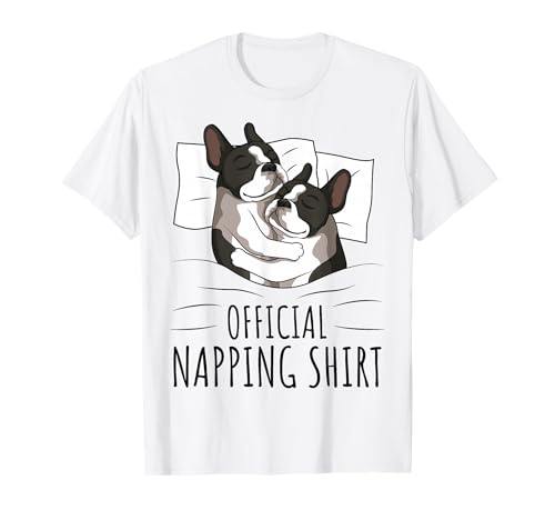 Sleeping Boston Terrier Dog Lover Official Napping T-Shirt