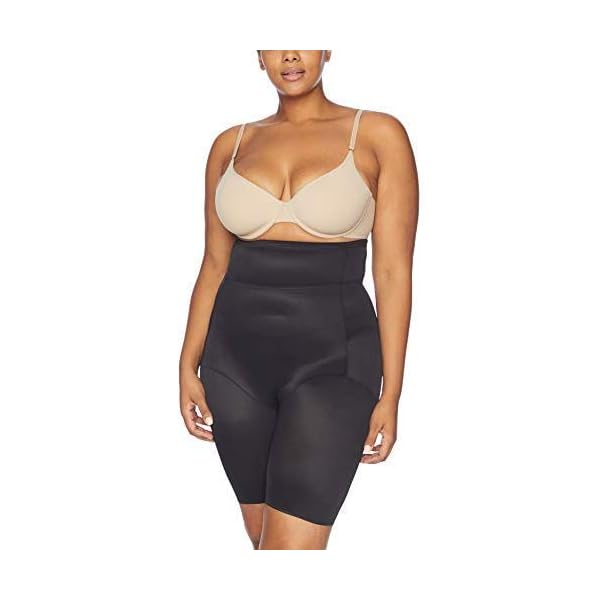 Naomi and Nicole Women's Plus-Size Unbelievable Comfort Hi Waist Thigh Slimmer Shapewear, Black, 5X