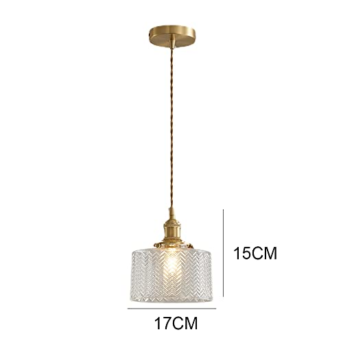 Lámpara colgante de latón E27 estilo granja para dormitorio 5