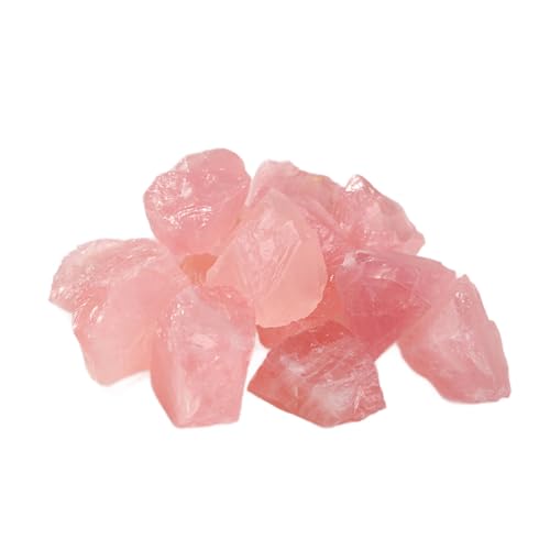 Piedra curativa de cuarzo rosa, turmalina, cristal de roca, 100 % natural, cuarzo rosa, 100 g, se puede utilizar para la decoración de acuarios, feng shui, flores, colgantes y collares