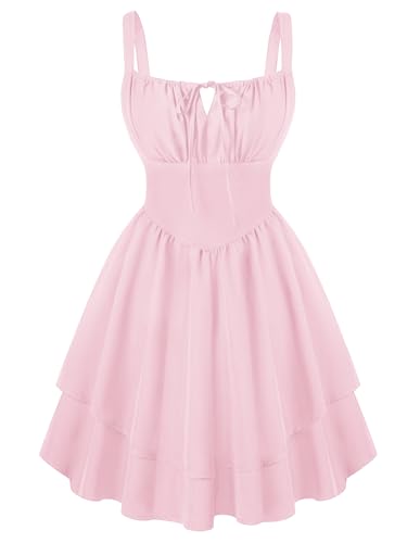 Image of Scarlet Darkness Corset Mini Dress for Women Teens 2026 Summer Ruffle Sundress Graduation Homecoming Dresses