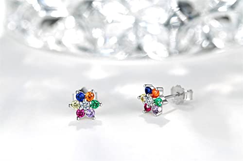 Titanium Earrings flower Earrings Stud for Sensitive Ears Surgical Stainless Steel Cubic Zirconia Earrings for Women Girls2