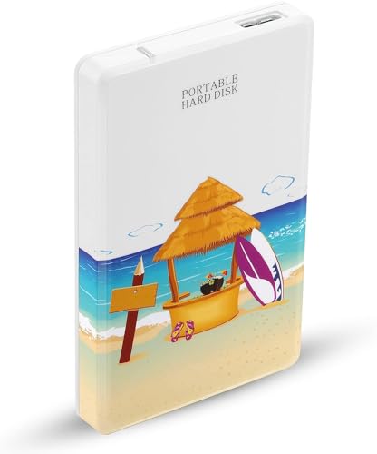 Image of GAZELLE Ultra Slim Portable External Hard Drive, 2 in 1 Type C and USB 3.0- for PC, Mac, Laptop, PS4, Xbox one, Xbox, Tablet, ipad, Mobile (320GB, Beach)