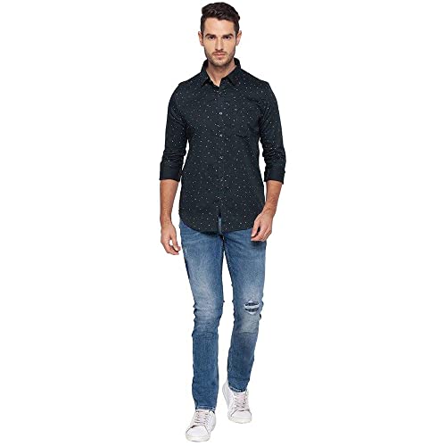 Image of Spykar Men's Printed Slim Fit Shirt