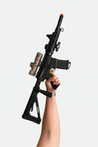 Image of Electric Gel Blaster Toy Gun with Rechargeable Battery, Gel Balls, Scope & Tactical Accessories - Outdoor Shooting Toy for Kids & Adults (Big M4-83 CM)