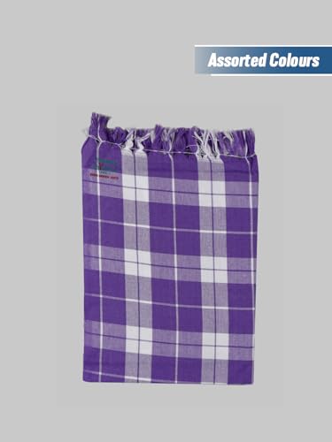 Image of RAMRAJ COTTON Evergreen Plain Checked Towel Colour-One Size(Pack of 3)