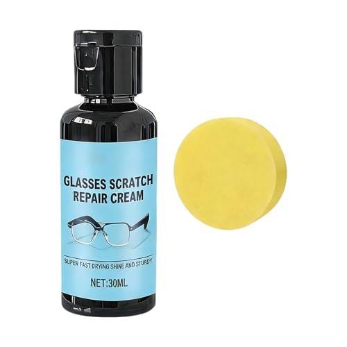 Removedor de arañazos para lentes, reparación de relojes de 30 ml con esponja, removedor de arañazos para gafas, para parabrisas, cámara, pantalla, teléfono, reloj, viajes diarios