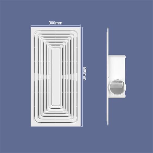 Ventilador de ventilación con luz 2 en 1 para baño y cocina, ventilador extractor de techo universal de 30x60cm de alta potencia miniatura 2