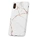 Produktbild QULT Handyhülle kompatibel mit iPhone XS, iPhone X Hülle Marmor Weiß dünn weich Silikon Schutzhülle TPU Bumper für iPhone X/XS Matt Marble White (EINWEG)