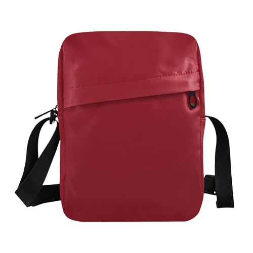 messenger bag for men mens crossbody bag Women's Cross Body Purse Adjustable Strap for School School- Ruby Red