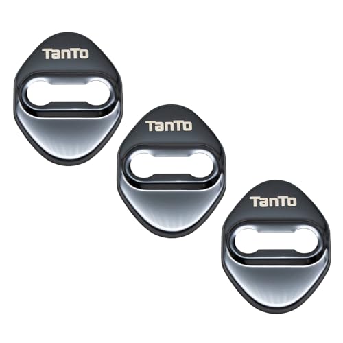 OKAYOHINN ダイハツ タントカスタム LA650S 660S ストライカー カバー ドアロック カバー メッキ アクセサリー 内装 パーツ 錆防止 ステンレス 3PCS 取り付け簡単【ピアノブラック】DCF-MSGB