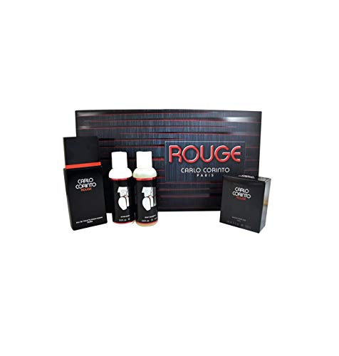 Lociones, Beauty SET 4 PZS CARLO CORINTO ROUGE FOR MEN EDT 100 ML