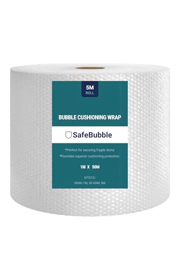 Image of Air Bubble Wrap Packing Roll for Safety,Heavy 50 Gsm Thickness 1 Meter Wide,Perfect for Shipping,Moving and Storage,Cushioning Material Multipurpose Packing Needs (1 Meter Wide X 5 METER)
