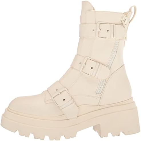GUESS Women's VALICIA Ankle Boot, Ivory, 8.5 | Image 6