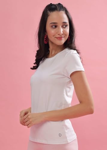 Image of Dollar Women's Solid Stretchable Cotton Round Neck Tshirt
