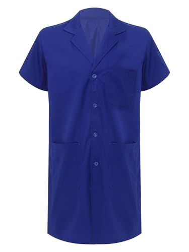 Image of TiaoBug Men's Unisex Wear Resistant Dustproof Work Coat Overall Short Sleeve Jacket Lab Coat