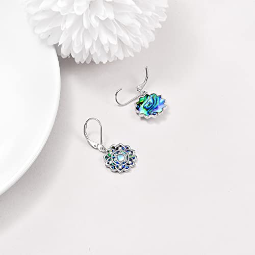 Lotus Earrings Sterling Silver Lotus Flower Dangle Drop Earrings Yoga Jewelry Gifts for Women4