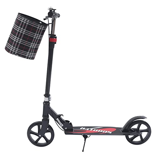 Scooter, Klappbarer Tretroller mit Korb, Belastbarkeit 150Kg Höhenverstellbar Roller für Erwachsene