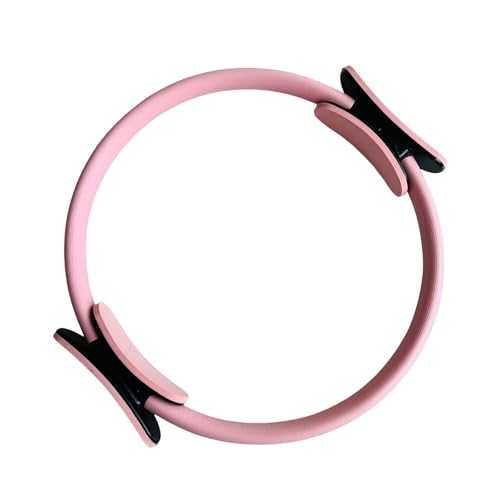 QHNTUJLB Aro de Pilates, Ligero y Duradero Aros de Yoga con Asas Acolchadas, Aro de Pilates Círculo Mágico Equipo de Fitness, para Tonificar Brazos, Muslos, Piernas y Torso(Pink)