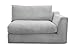 Produktbild CAVADORE Sofa-Modul "Fiona"mit Armteil rechts / individuell kombinierbar als Ecksofa, Big Sofa oder Wohnlandschaft / 138 x 90 x 112 / Webstoff hellgrau