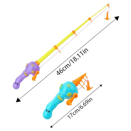 2 PACK Magnetic Fishing Rod, Fishing Rod Bath Toys, Magnetic Fishing Game, Extendable Fish Pole, Cute Animal Handle Design Toddler Fishing Pole, Water Fishing Pole For Bath, Kids Favors - Image 6