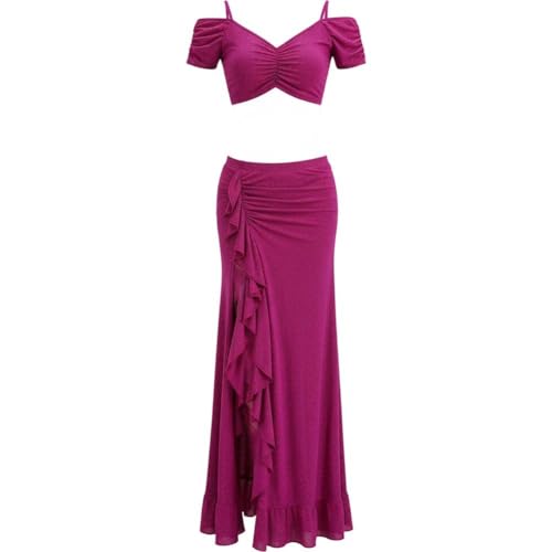 Vobumix Costume De Danseuse Orientale, Haut Jupe Sexy, Idéal pour Danse du Ventre Les Spectacles De Carnaval.