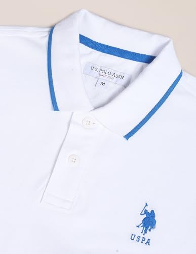 Image of U.S. Polo ASSN. Striped Slim Fit Polo T Shirts for Men - 100% Cotton, Half Sleeves Mens Tshirt